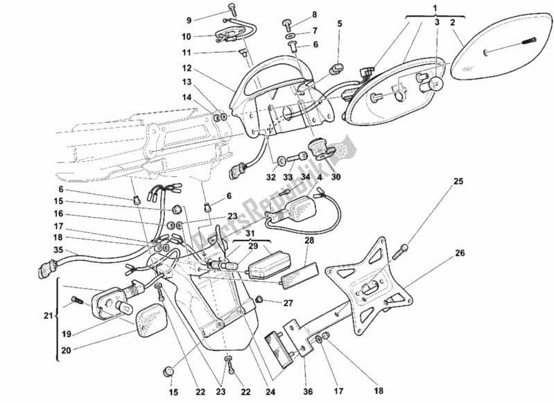 Alle onderdelen voor de Achterlicht van de Ducati Supersport 750 SS 1999